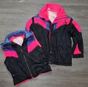 Vintage Sun Ice 3 In 1 Coat Vest Windbreaker Mens S Colorblock  Retro Unisex